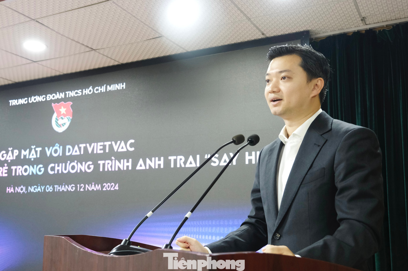 Anh Nguyễn Minh Triết - Bí thư Trung ương Đoàn, Chủ tịch T.Ư Hội SVVN phát biểu tại buổi gặp mặt. Ảnh: Châu Linh Anh Nguyễn Minh Triết - Bí thư Trung ương Đoàn, Chủ tịch T.Ư Hội SVVN phát biểu tại buổi gặp mặt. Ảnh: Châu Linh