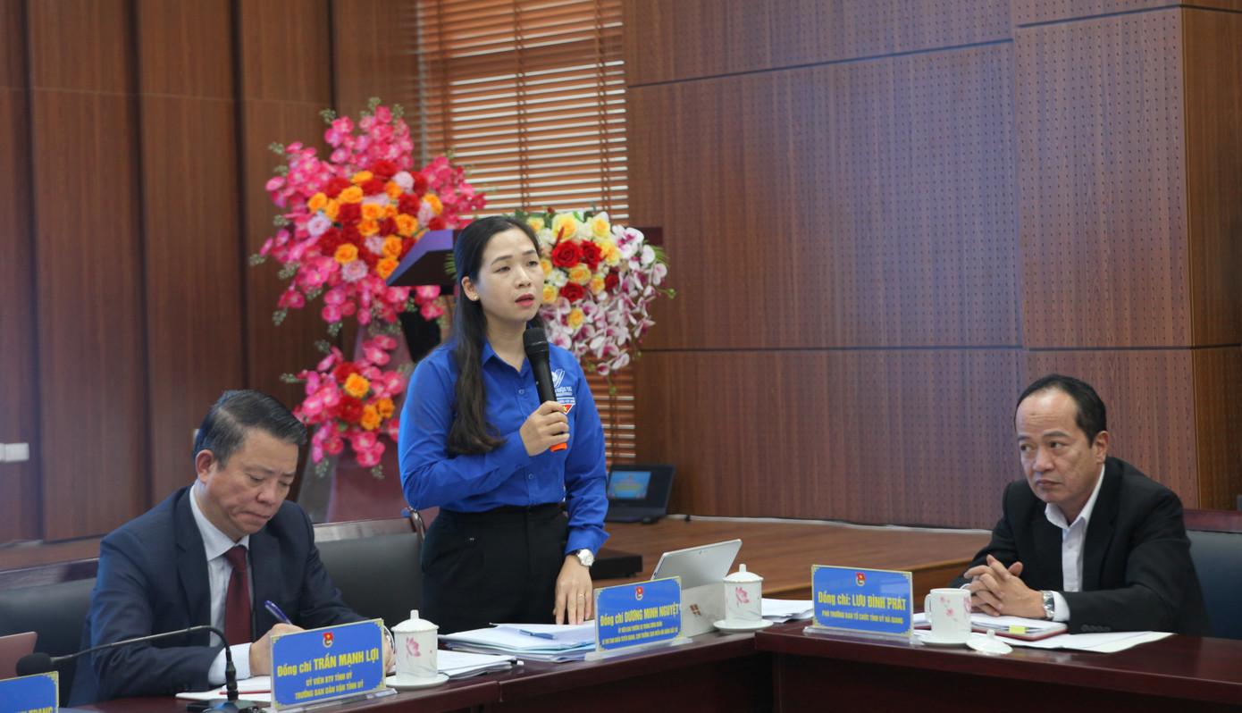 Đại diện các Tỉnh Đoàn trong cụm phát biểu tại hội nghị.