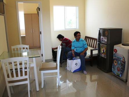 Căn hộ nhỏ chỉ phù hợp để cho thuê (trong ảnh là căn hộ cho thuê 35 m2 của Công ty Lê Thành). Ảnh: Đình Sơn