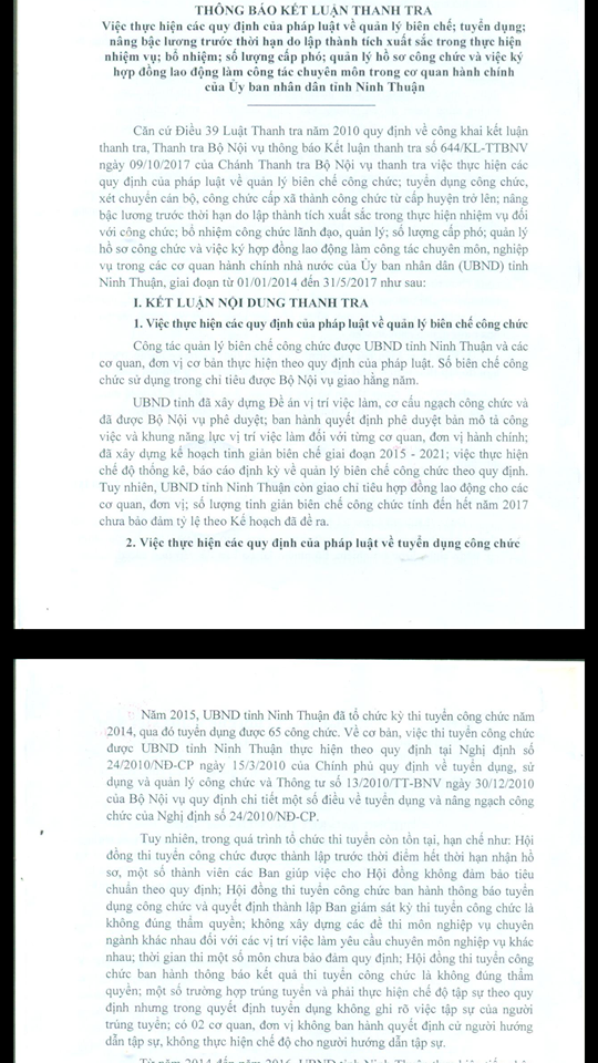Ninh Thuận bổ nhiệm 53 lãnh đạo không đúng quy định ảnh 1