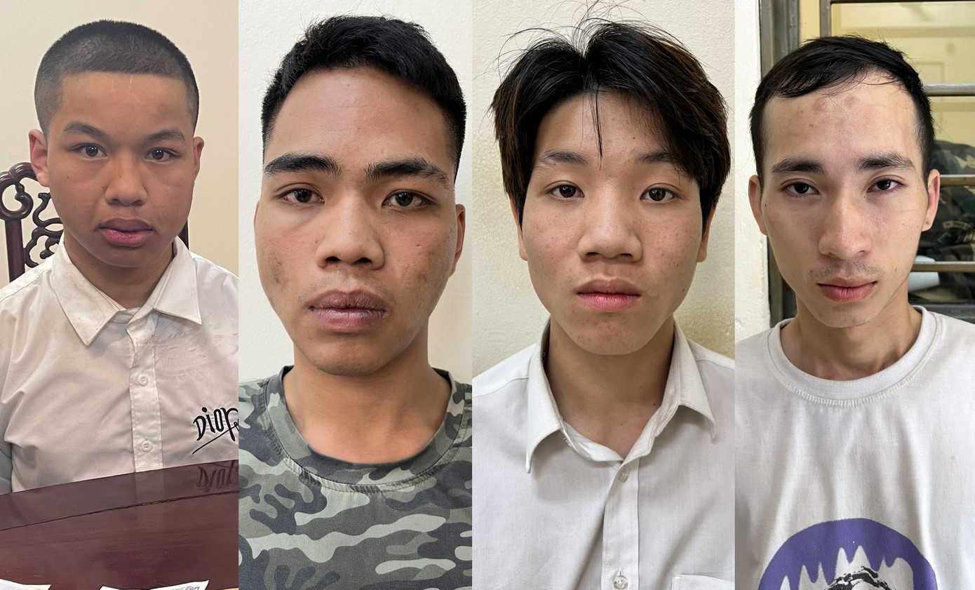 Nhóm đối tượng bị bắt giữ.