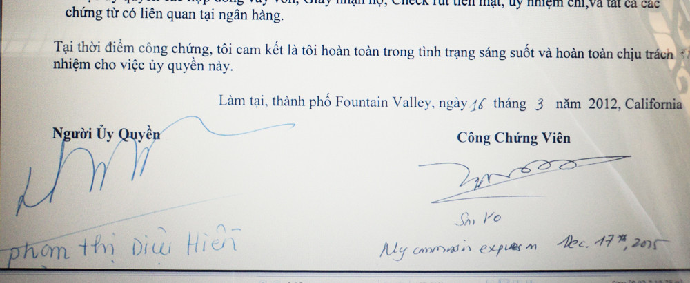 Chữ ký trong giấy ủy quyền. Chữ ký trong giấy ủy quyền