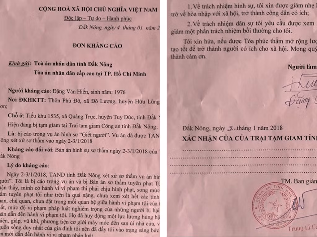 Người mang án tử vụ xả súng tại Đắk Nông kháng cáo ảnh 1