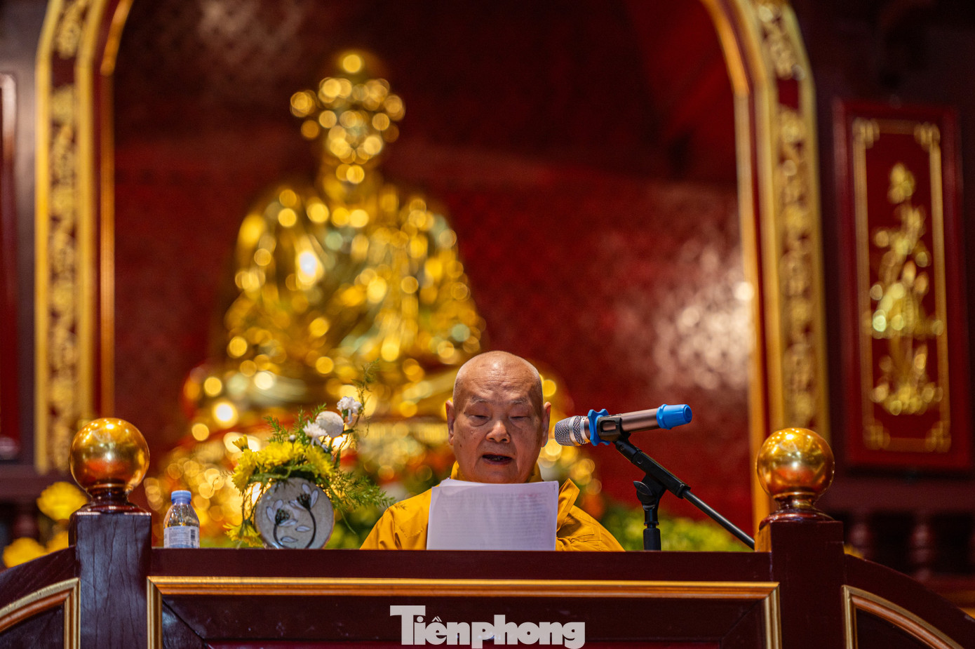 Trong không khí trang nghiêm, thành kính, Trưởng lão Hòa thượng Thích Thiện Nhơn thay mặt GHPGVN dâng văn tưởng niệm Đức vua – Phật hoàng Trần Nhân Tông. "Dù thời gian có đi qua 716 năm, không gian có biến dịch, song công đức, đạo nghiệp của Tổ sư vẫn còn sống mãi trong trang sử vàng son của dân tộc, của Phật giáo Việt Nam trong sự nghiệp Hộ quốc an dân, đoàn kết hòa hợp dân tộc, phát huy đạo pháp trong thời đại ngày nay và mãi mãi về sau...", trích lời văn tưởng niệm