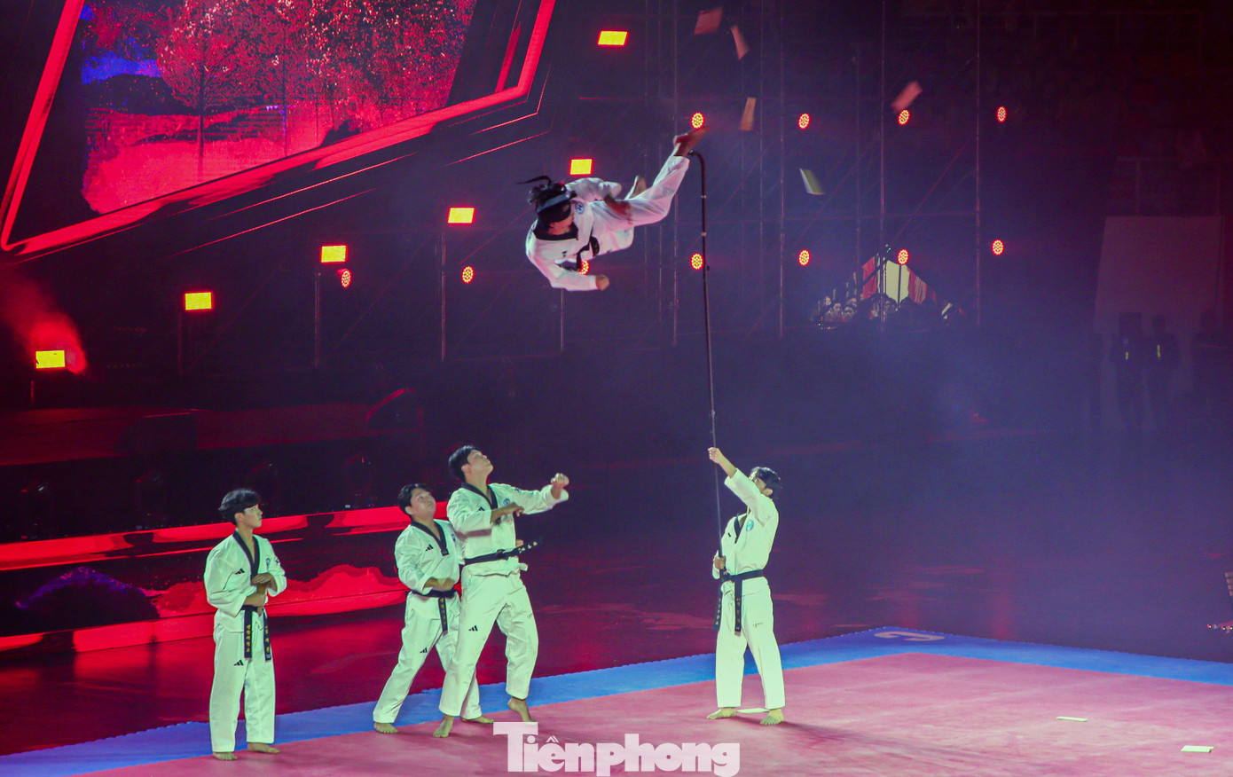 Các màn biểu diễn Taekwondo là điểm nhấn trong lễ khai mạc. Các màn biểu diễn Taekwondo là điểm nhấn trong lễ khai mạc.