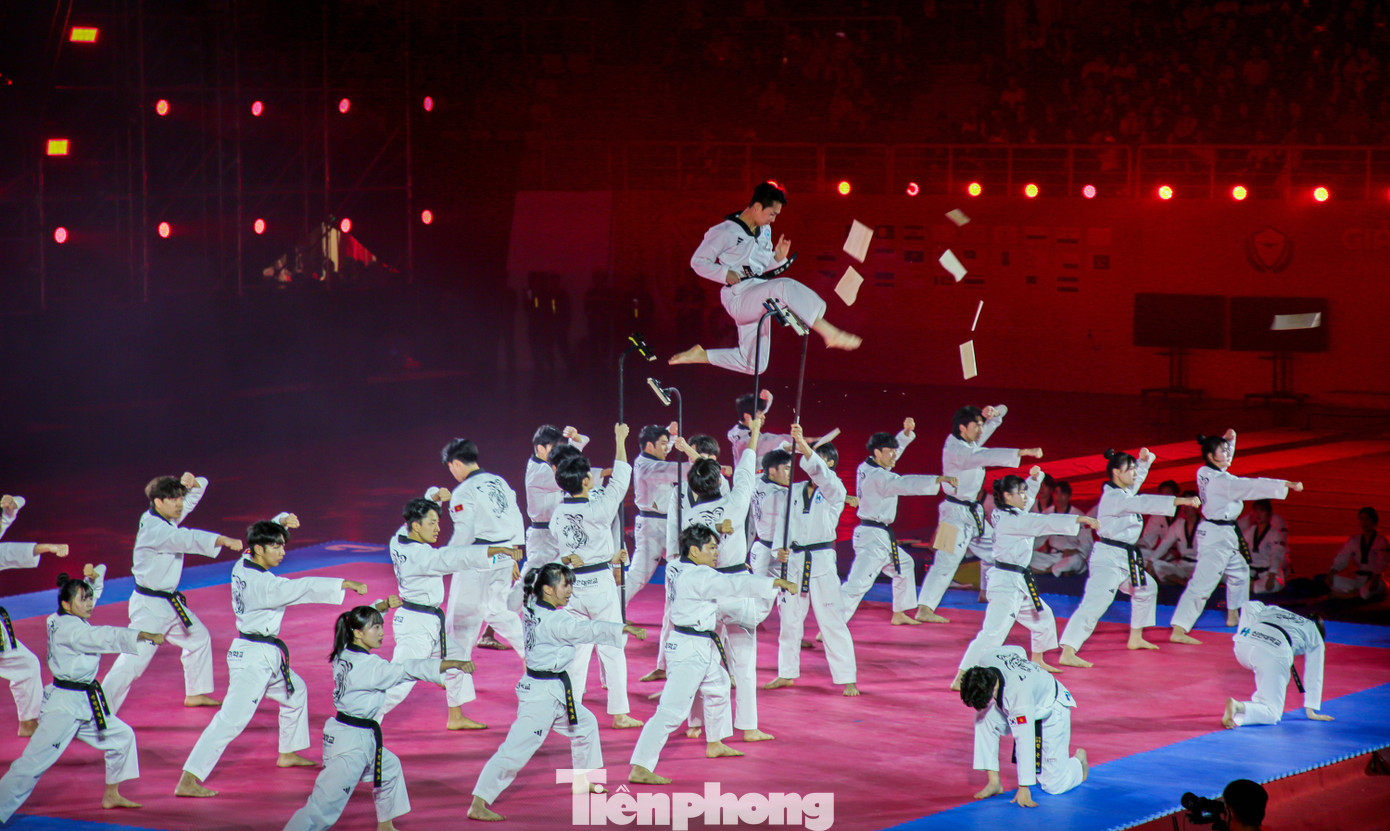 Các màn biểu diễn Taekwondo là điểm nhấn trong lễ khai mạc. Các màn biểu diễn Taekwondo là điểm nhấn trong lễ khai mạc.