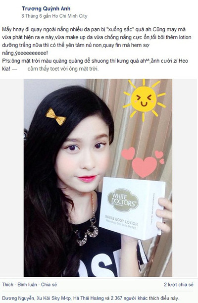 Cảnh báo nguy cơ cho làn da khi sử dụng mỹ phẩm White Doctors ảnh 1