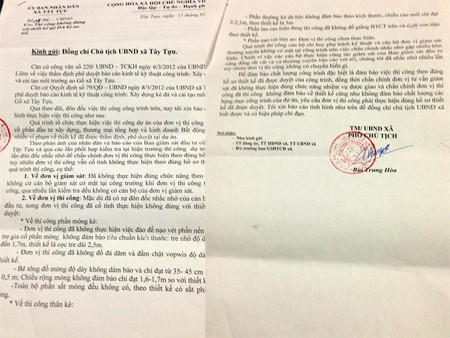 Văn bản của Phó Chủ tịch xã Tây Tựu gửi Chủ tịch xã, đề ngày 17/1/2003. Văn bản của Phó Chủ tịch xã Tây Tựu gửi Chủ tịch xã, đề ngày 17/1/2003