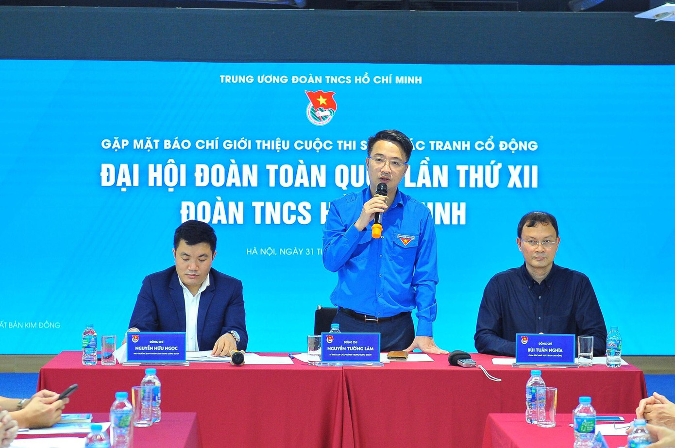 Bí thư TƯ Đoàn TNCS Hồ Chí Minh Nguyễn Tường Lâm phát biểu tại buổi họp báo.