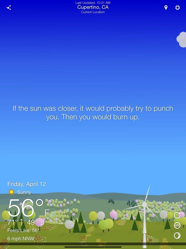 Dự báo thời tiết còn kèm theo cả quote nữa nhé!