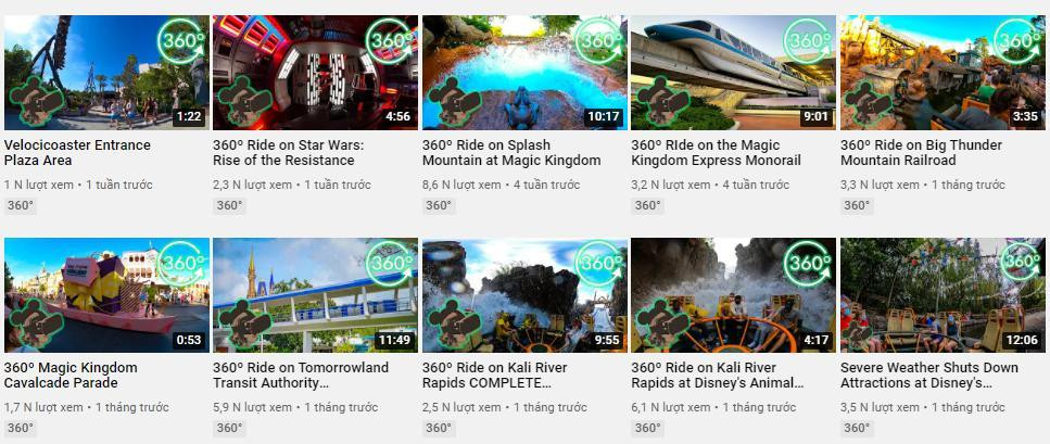 Một kênh Youtube chuyên thực hiện các chuyến đi ảo ở Disneyland. Một kênh Youtube chuyên thực hiện các chuyến đi ảo ở Disneyland.