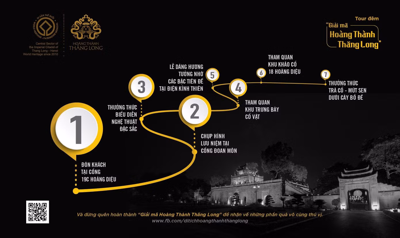 Lịch trình tour đêm kéo dài trong vòng 90 phút.