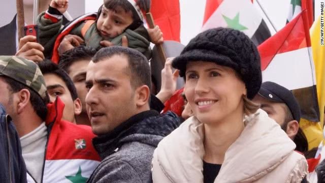 Lần xuất hiện hiếm hoi của bà Asma hồi tháng 1/2012 sau khi lực lượng tổng thống Assad tuyên bố đánh bại một âm mưu chống lại Syria