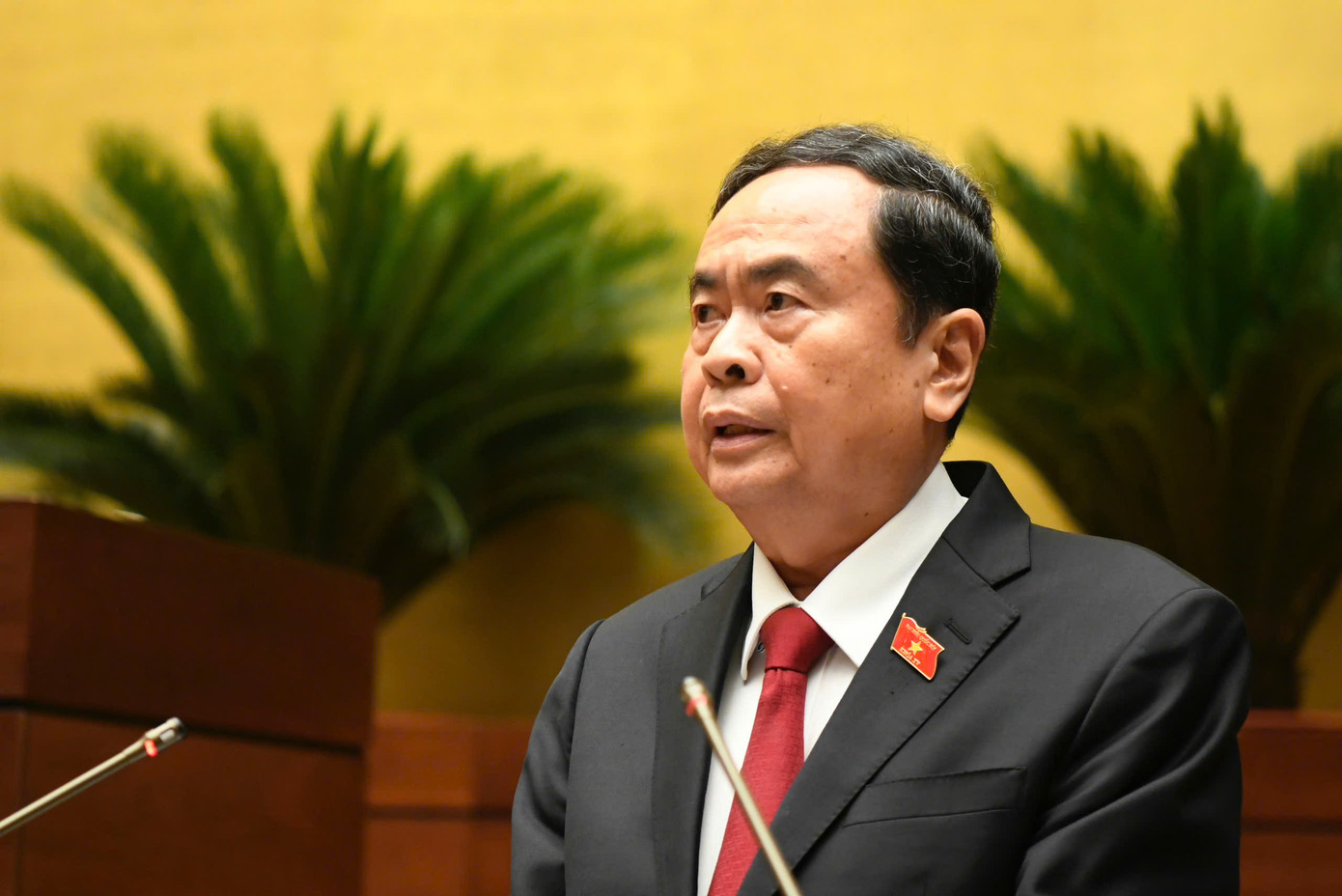 Chủ tịch Quốc hội Trần Thanh Mẫn phát biểu khai mạc kỳ họp. Ảnh: Như Ý