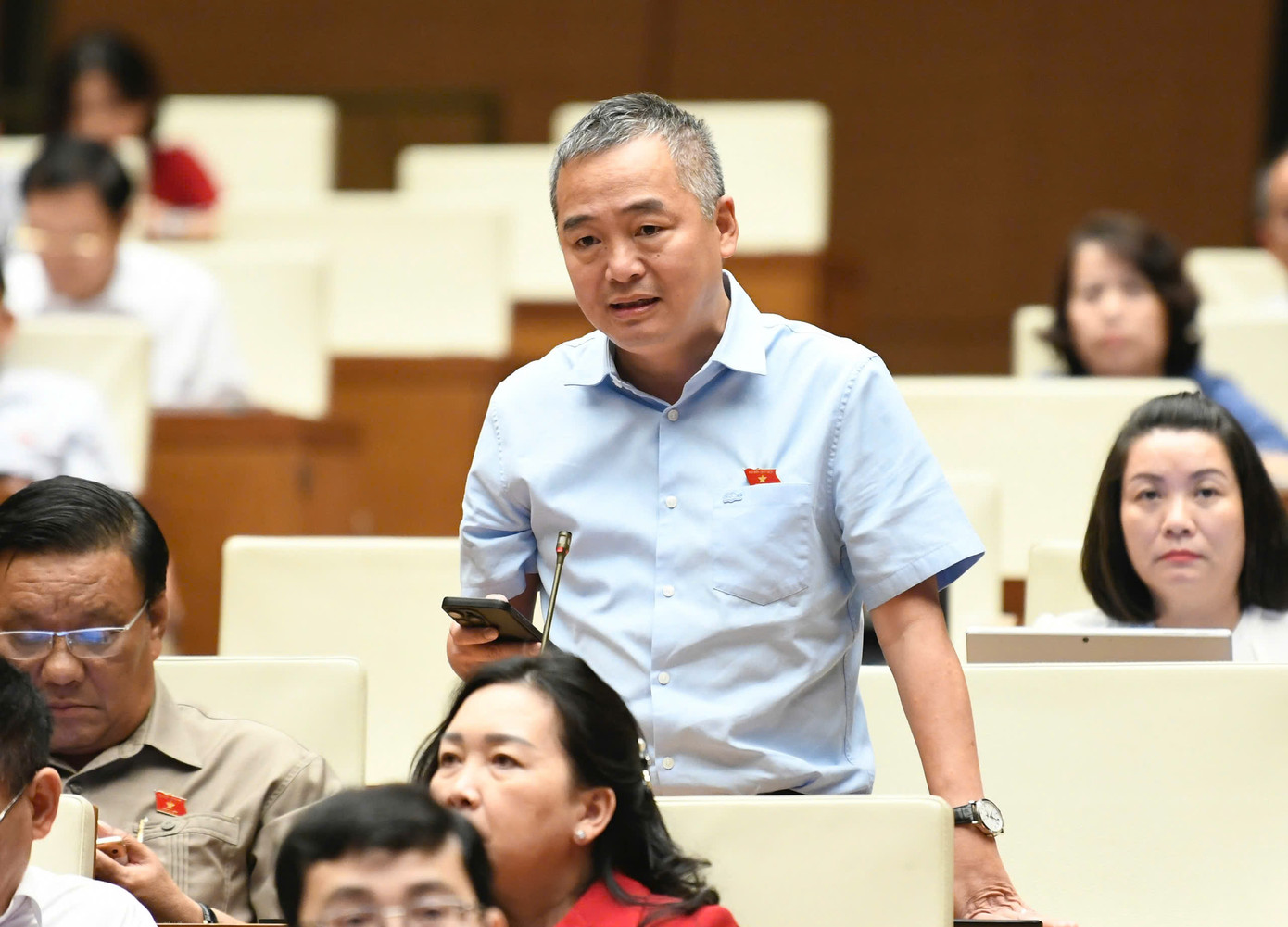 Đại biểu Nguyễn Lân Hiếu (đoàn Bình Định). Ảnh: Như Ý