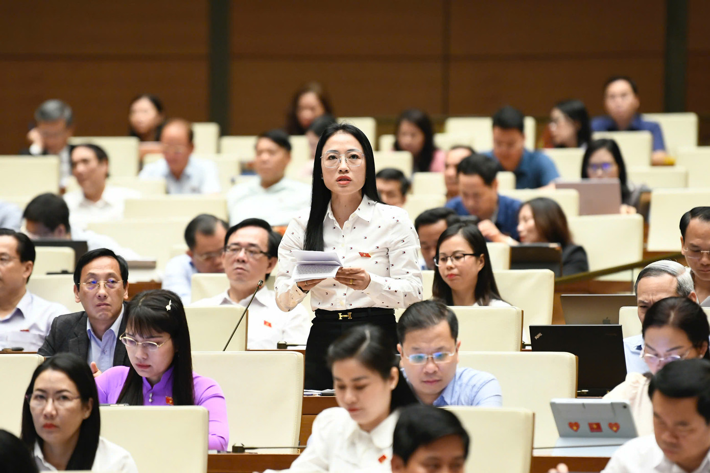 Đại biểu Trần Khánh Thu (đoàn Thái Bình). Ảnh: Như Ý