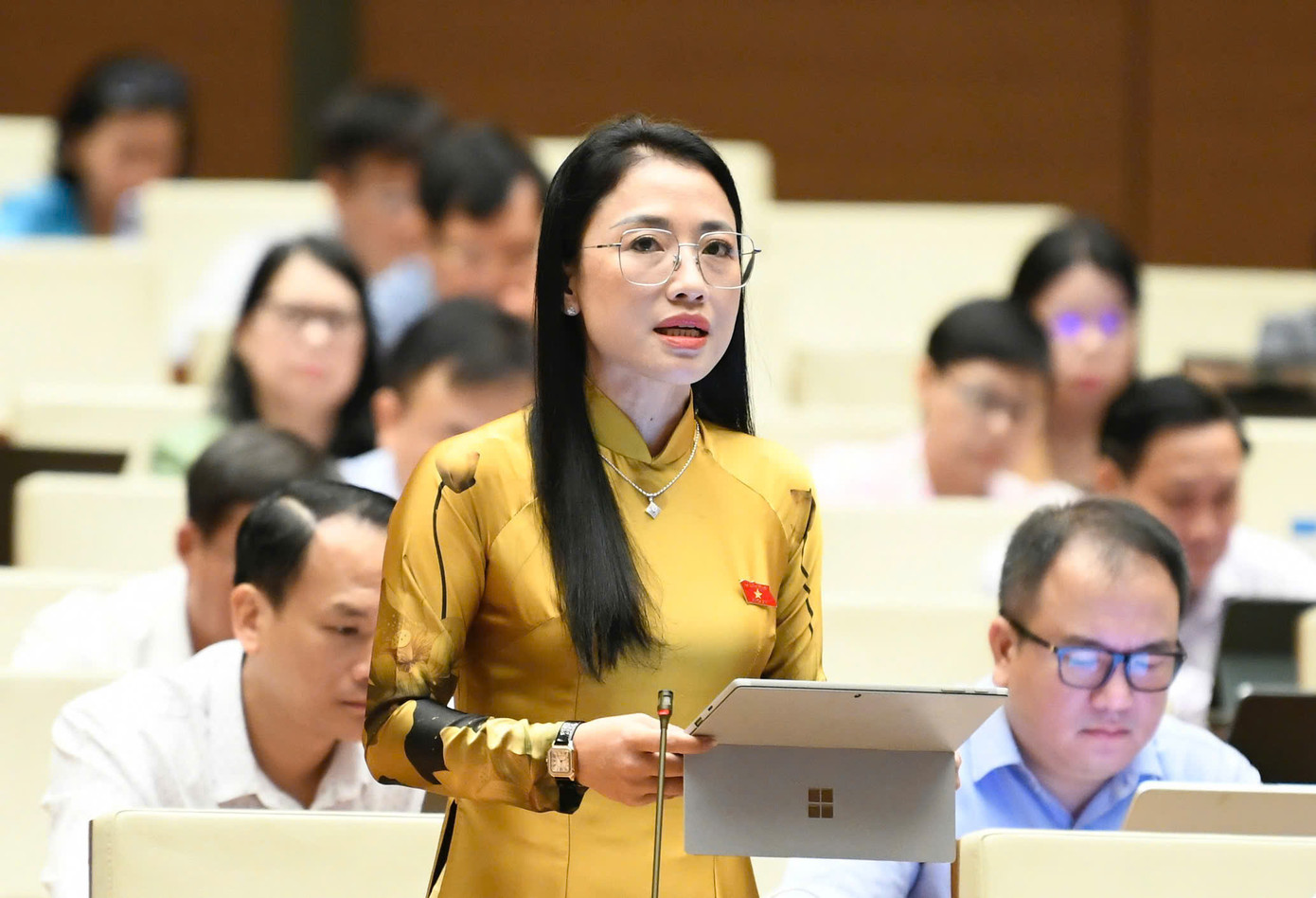 Đại biểu Quốc hội Trần Khánh Thu (đoàn Thái Bình). Ảnh: Như Ý