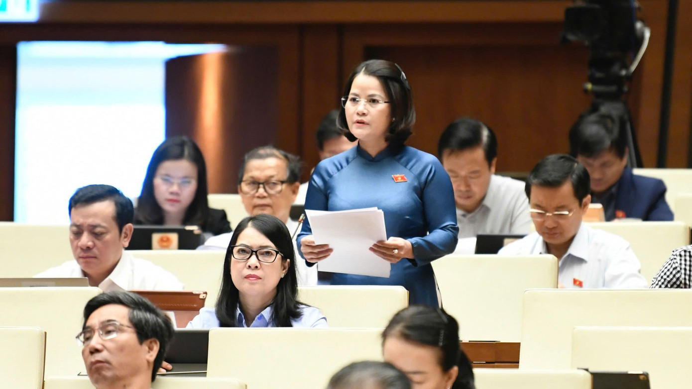 Đại biểu Nguyễn Hoàng Bảo Trân (đoàn Bình Dương). Ảnh: Như Ý