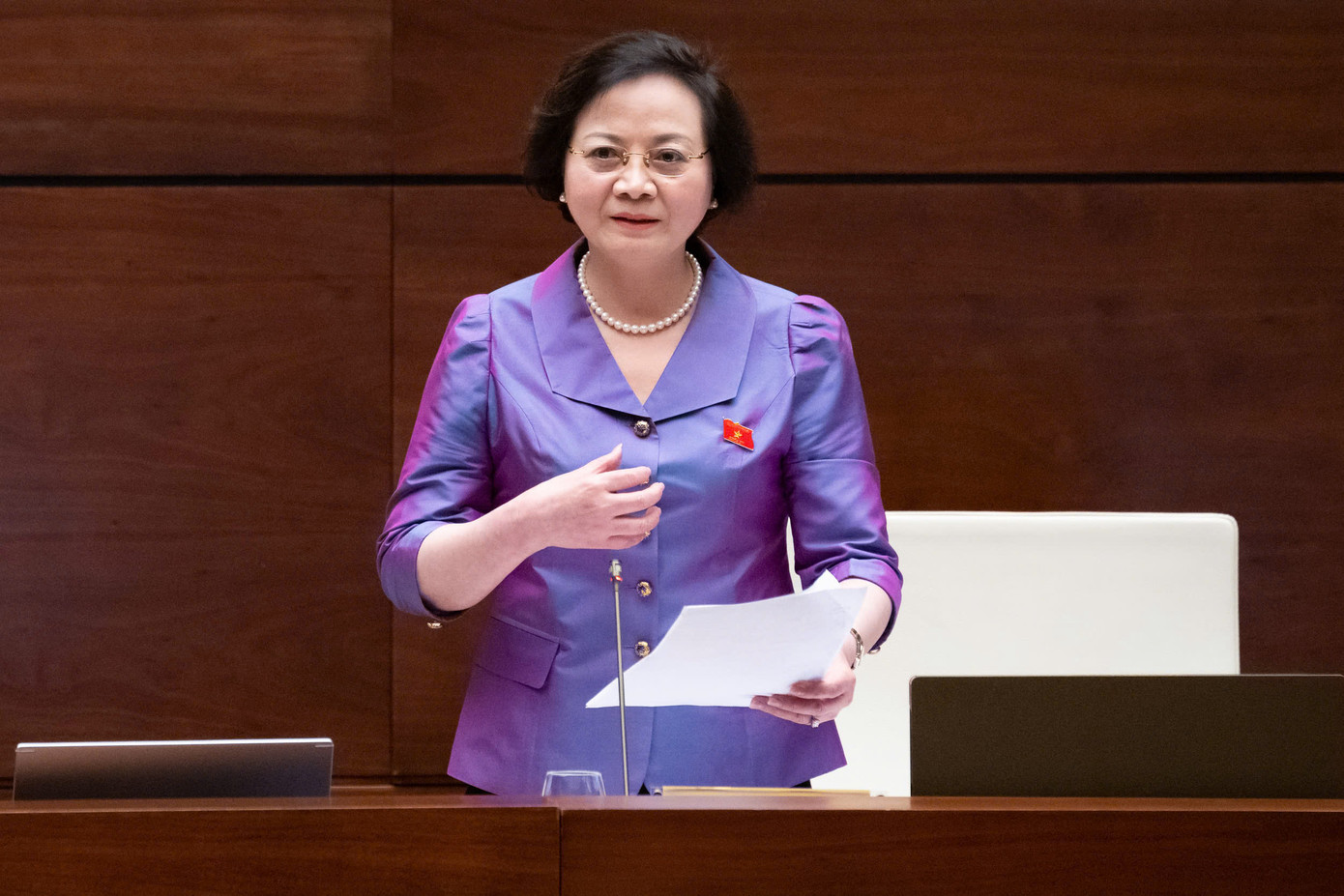 Bộ trưởng Bộ Nội vụ Phạm Thị Thanh Trà. Ảnh: QH