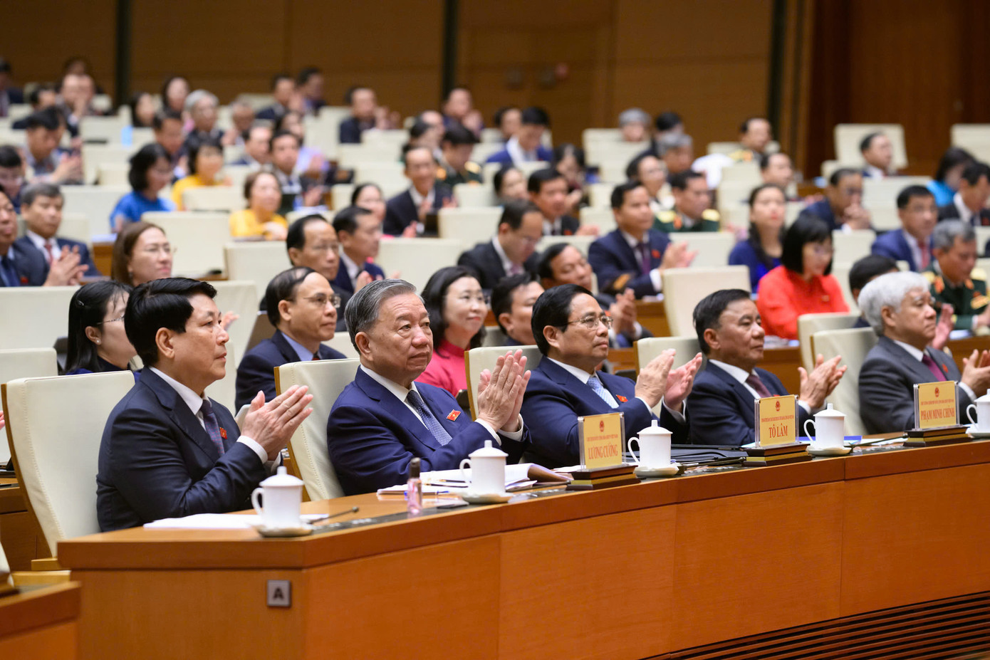 Lãnh đạo Đảng, Nhà nước tại Kỳ họp thứ 9, Quốc hội khóa XV. Ảnh: QH