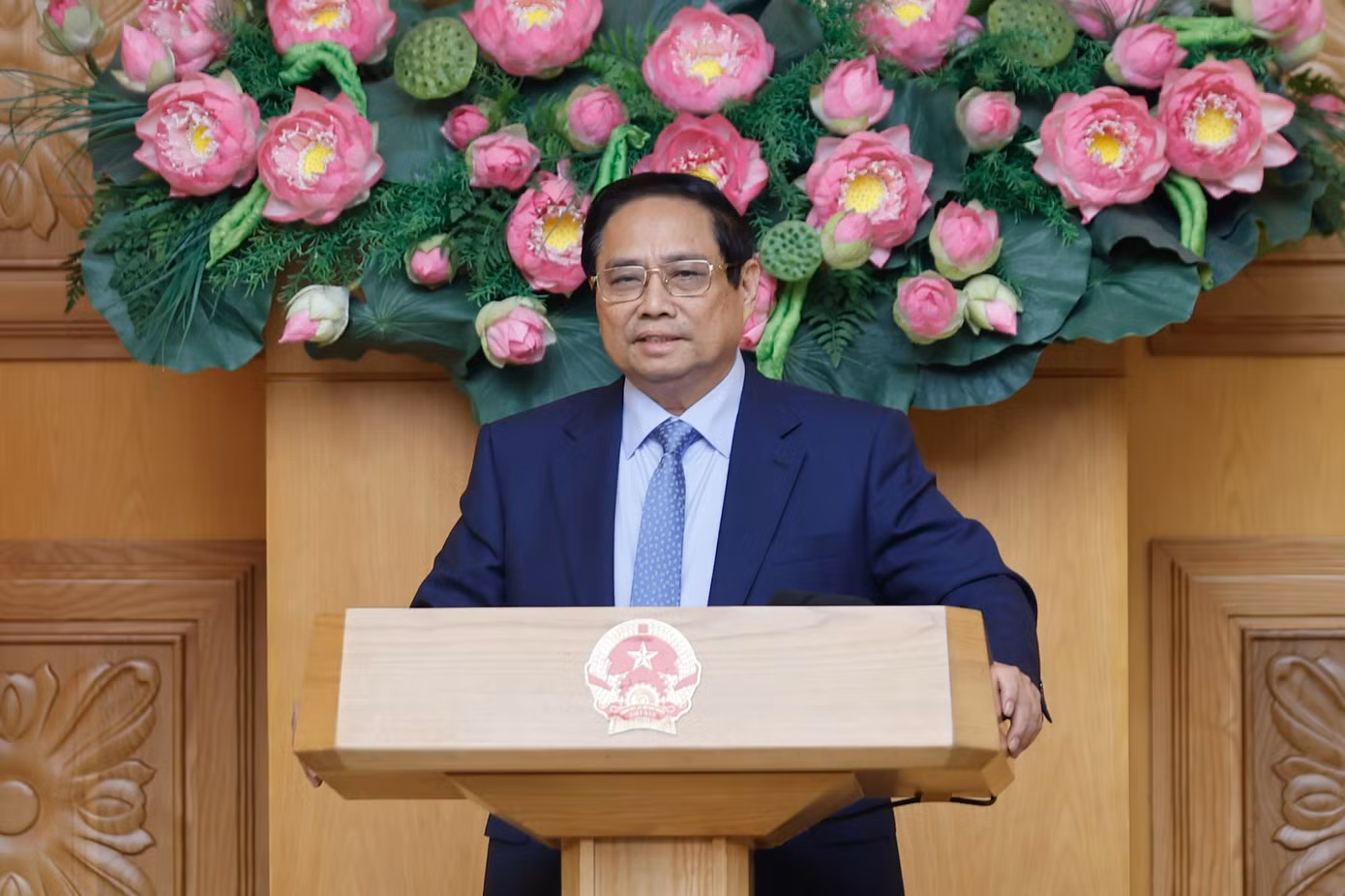 Thủ tướng Chính phủ Phạm Minh Chính phát biểu tại cuộc làm việc. Ảnh Nhật Bắc