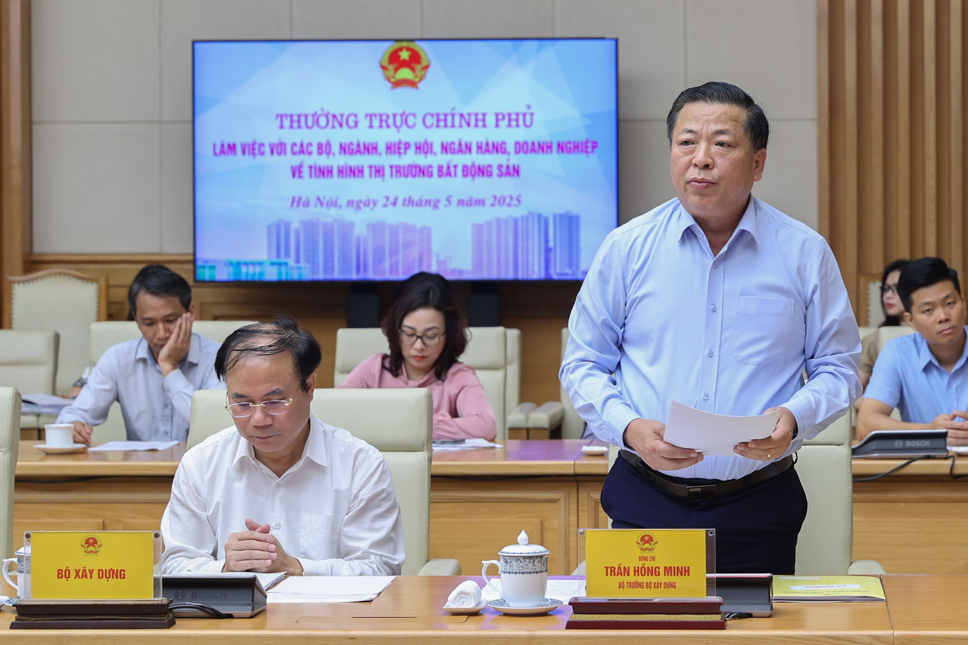 Bộ trưởng Bộ Xây dựng Trần Hồng Minh phát biểu. Ảnh: VGP/Nhật Bắc Bộ trưởng Bộ Xây dựng Trần Hồng Minh phát biểu. Ảnh: VGP/Nhật Bắc