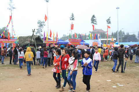 Một góc trại ở Lễ hội Lồng Tồng. Ảnh: Trường Phong