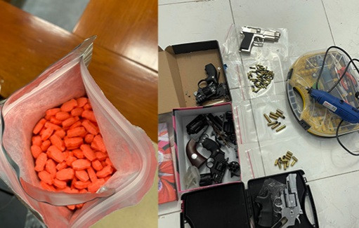 Ma túy, súng đạn công an thu giữ của đường dây buôn bán ma túy Ma túy, súng đạn công an thu giữ của đường dây buôn bán ma túy