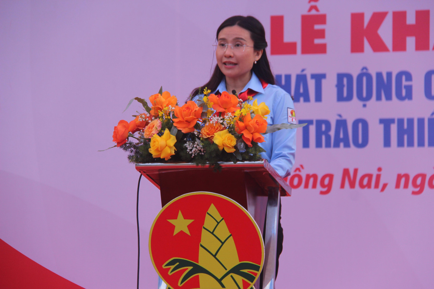 Chị Nguyễn Phạm Duy Trang phát động phong trào thiếu nhi