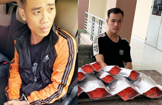 Đối tượng Hoàng và Thắng bị bắt giữ cùng tang vật Đối tượng Hoàng và Thắng bị bắt giữ cùng tang vật