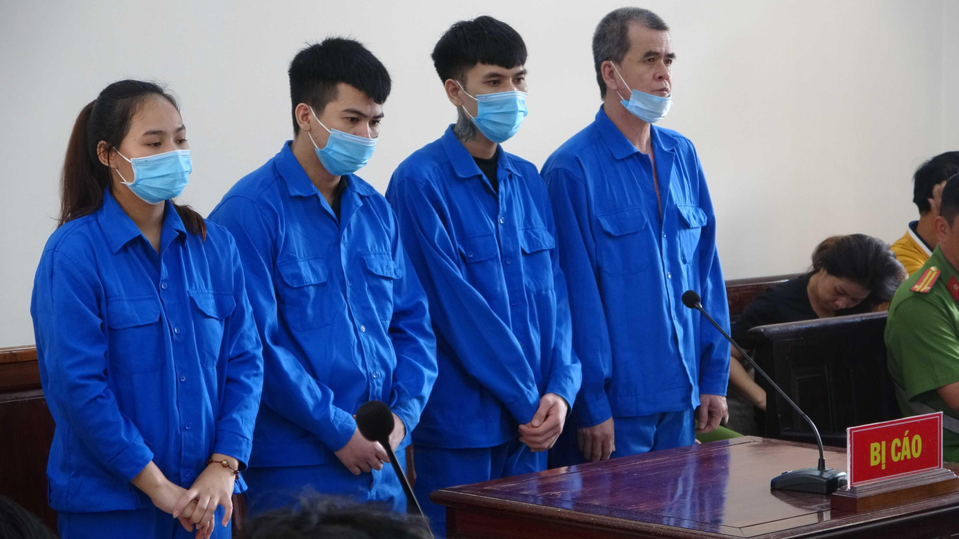 Các bị cáo tại phiên tòa