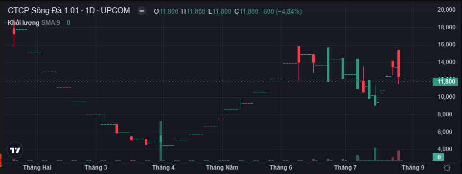 Diễn biến cổ phiếu SJC thời gian qua. Diễn biến cổ phiếu SJC thời gian qua.