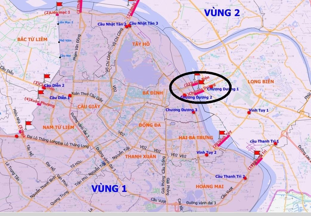 Bản đồ các vùng phòng dịch và các các chốt kiểm soát (cắm cờ) người, phương tiện qua lại giữa các vùng.