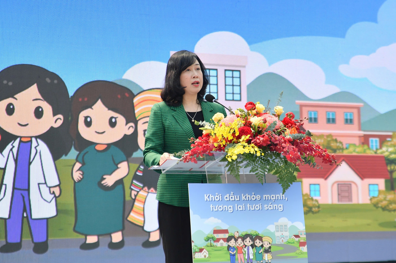 Bộ trưởng Bộ Y tế Đào Hồng Lan phát biểu tại Lễ mít tinh hưởng ứng Ngày Sức khỏe Thế giới 2025. Bộ trưởng Bộ Y tế Đào Hồng Lan phát biểu tại Lễ mít tinh hưởng ứng Ngày Sức khỏe Thế giới 2025.