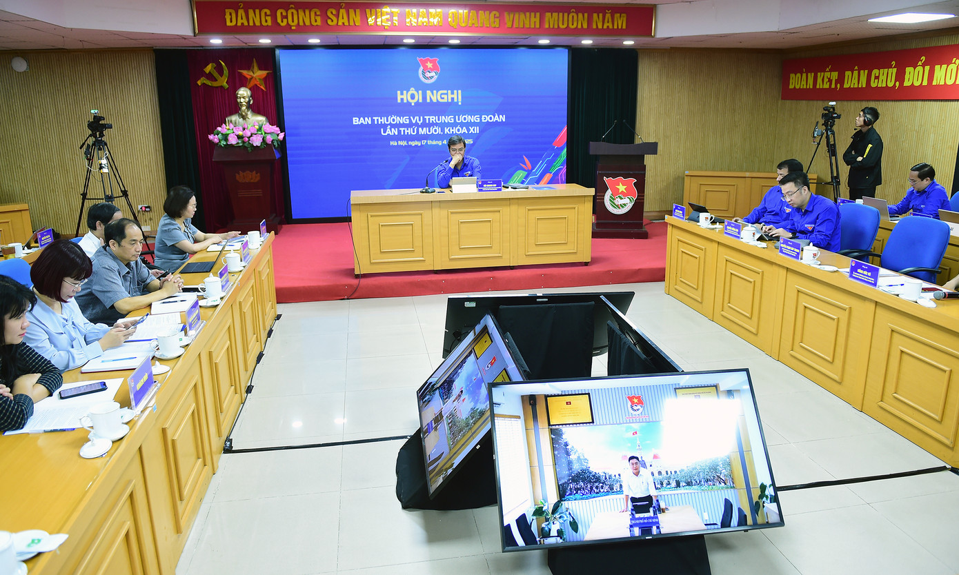 Hội nghị tổ chức trực tiếp kết hợp trực tuyến kết nối với các tỉnh thành Đoàn. Ảnh: Xuân Tùng Hội nghị tổ chức trực tiếp kết hợp trực tuyến kết nối với các tỉnh thành Đoàn. Ảnh: Xuân Tùng