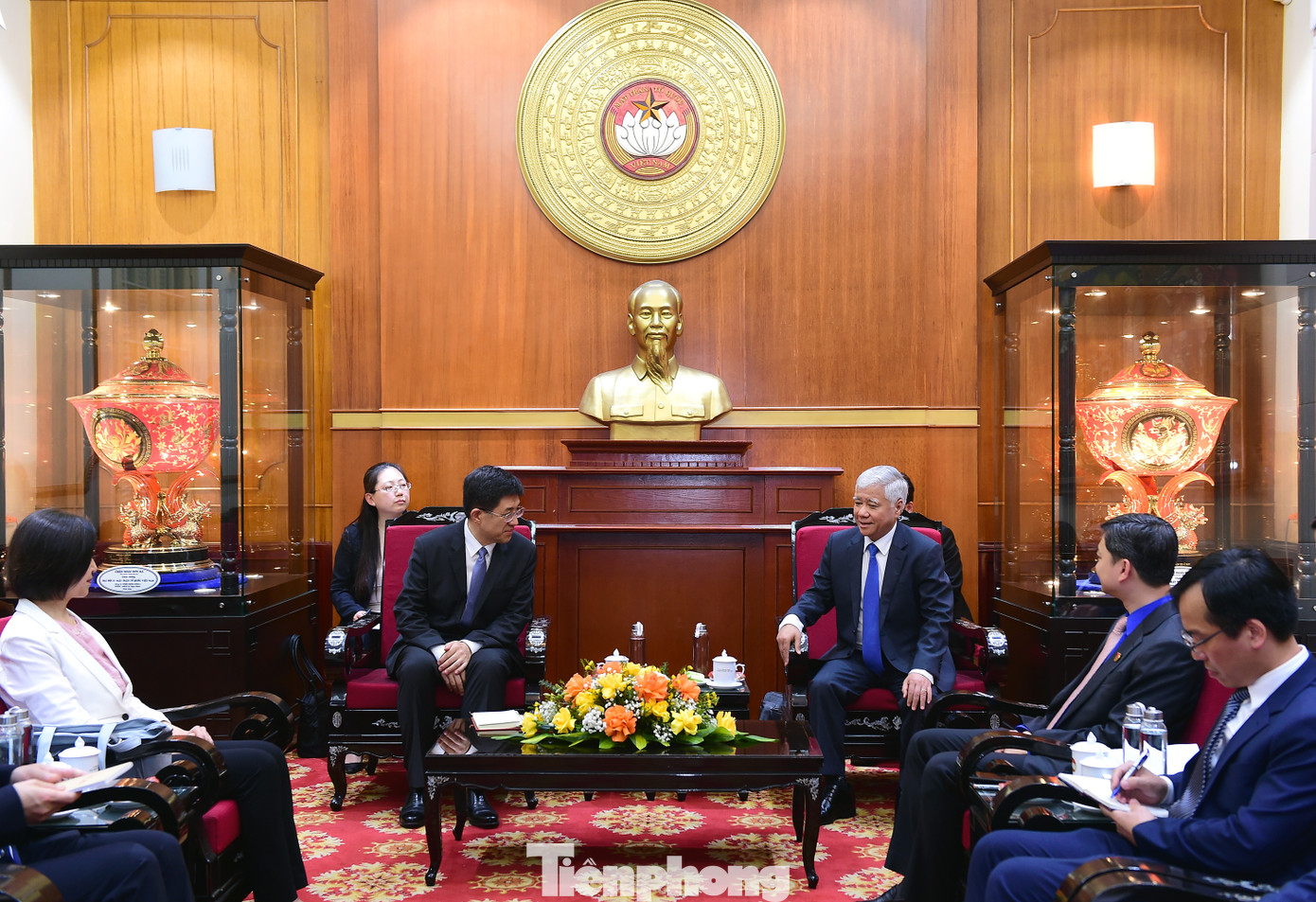 Quang cảnh buổi tiếp. Ảnh: Xuân Tùng