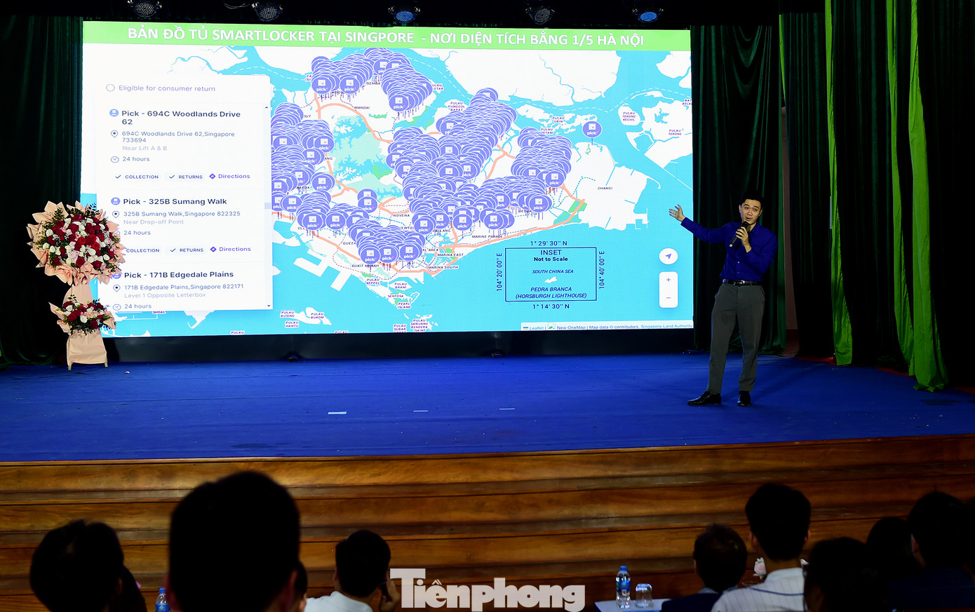 Tại lễ phát động, đại diện các nhà khởi nghiệp trẻ thuyết trình về dự án đã gặt hái thành công bước đầu qua các cuộc thi của Thành Đoàn Hà Nội.