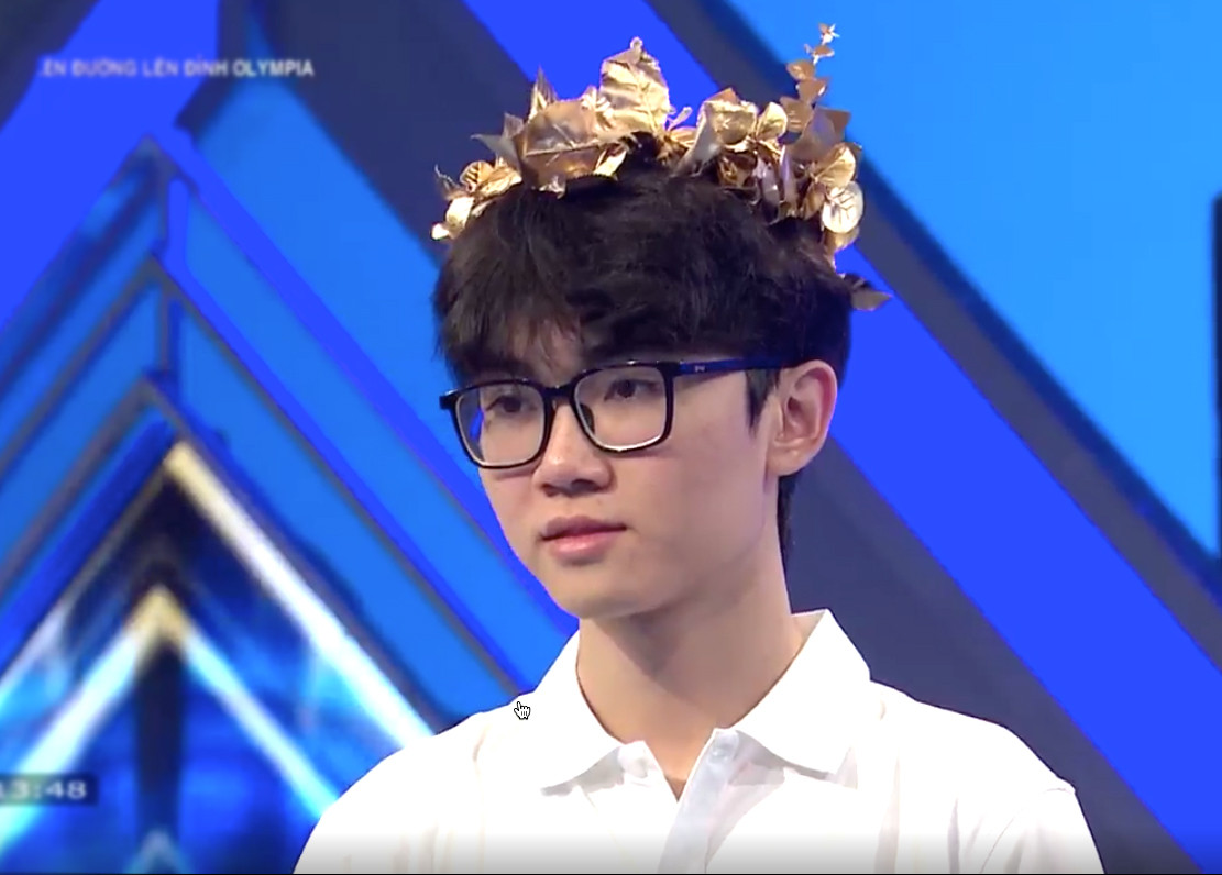 Đỗ Xuân Thái (THPT Phan Đình Phùng, Hà Nội) giành vòng nguyệt quế trận tuần đầu tiên quý III.