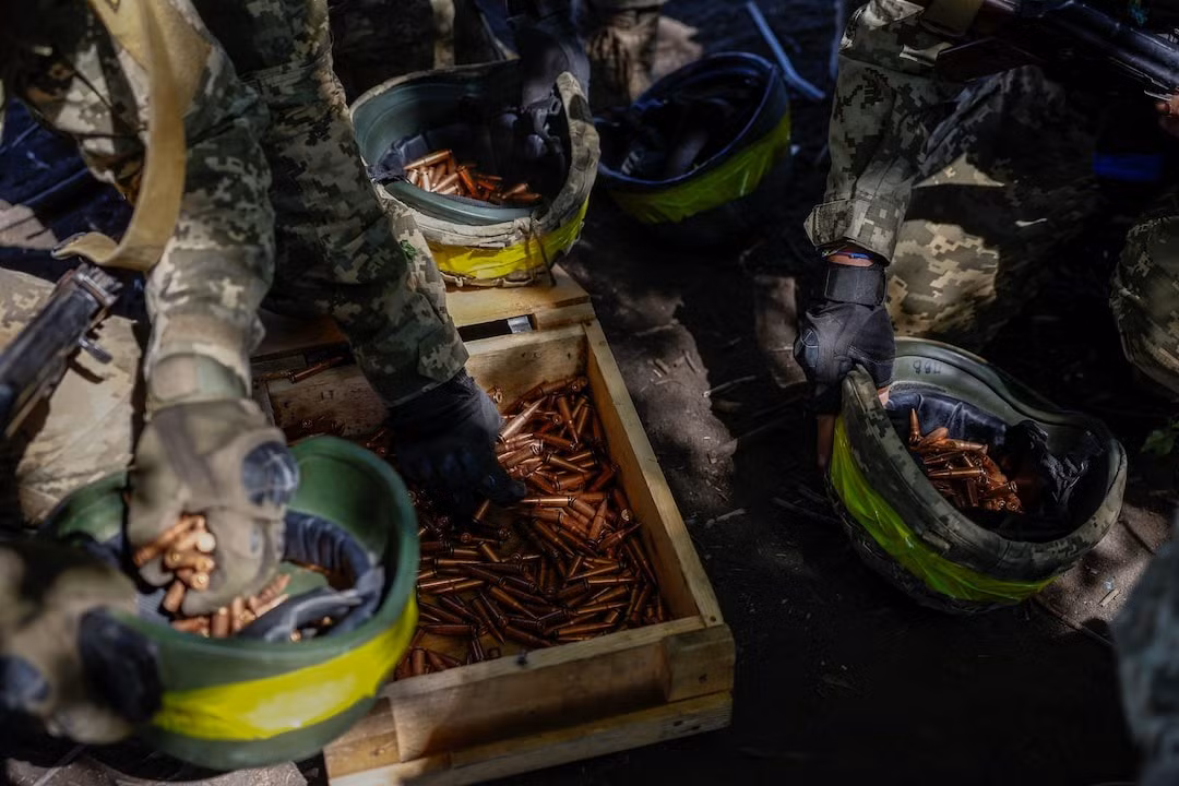 Các tân binh Nga tham gia huấn luyện ở Donetsk. Ảnh: Reuters