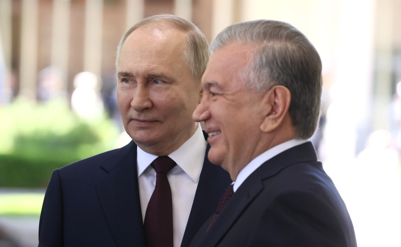Tổng thống Nga Vladimir Putin và Tổng thống Uzbekistan Shavkat Mirziyoyev. Ảnh: Điện Kremlin
