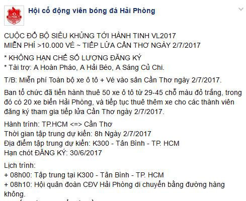 CĐV Hải Phòng tính kế 'đổ bộ siêu khủng', thách thức án phạt của VFF? ảnh 1