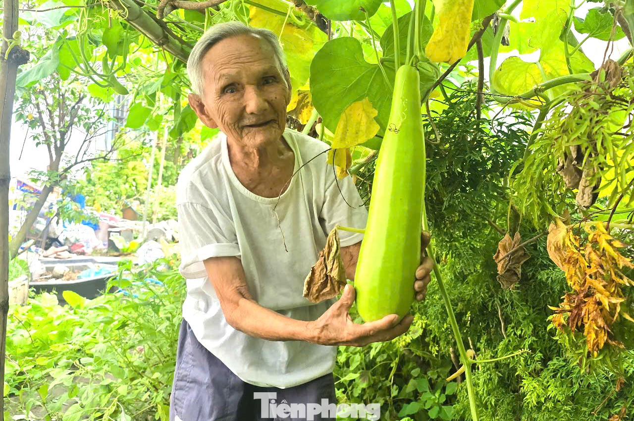 Cụ Thành vui vì thành quả tự tay làm được