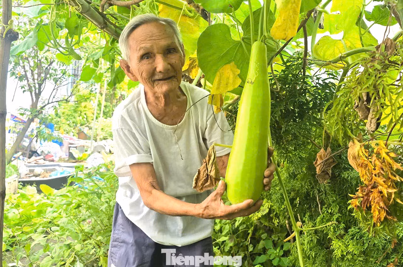 Cụ Thành vui vì thành quả tự tay làm được