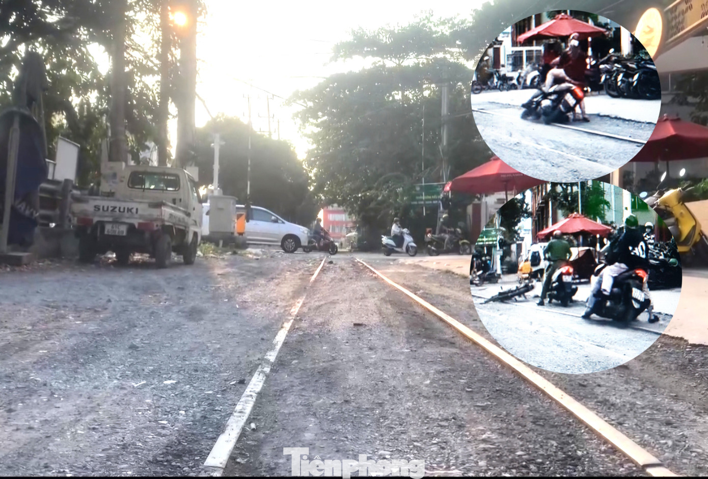 Khu vực đường ray thường xuyên xảy ra trượt ngã xe máy