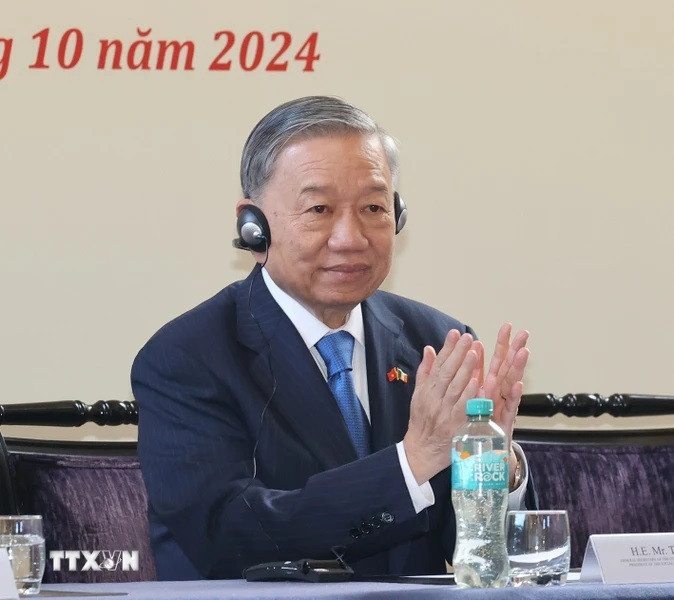 Tổng Bí thư, Chủ tịch nước Tô Lâm tại Trường Đại học Trinity Dublin. (Ảnh: Trí Dũng/TTXVN)