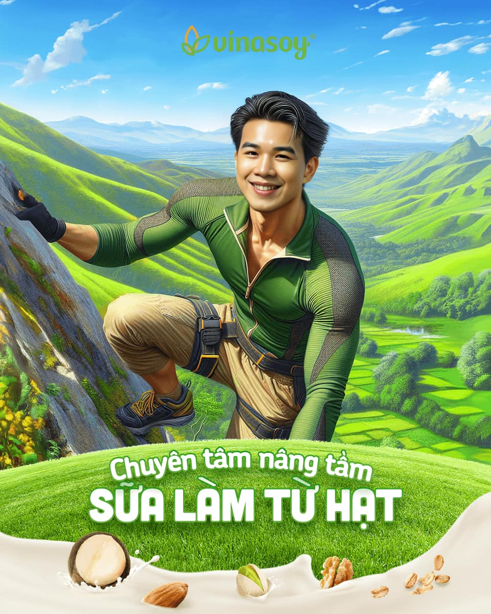 Hoàng Minh Quý trong giao diện AI chung tay cùng Vinasoy lan tỏa lối sống xanh đến mọi người