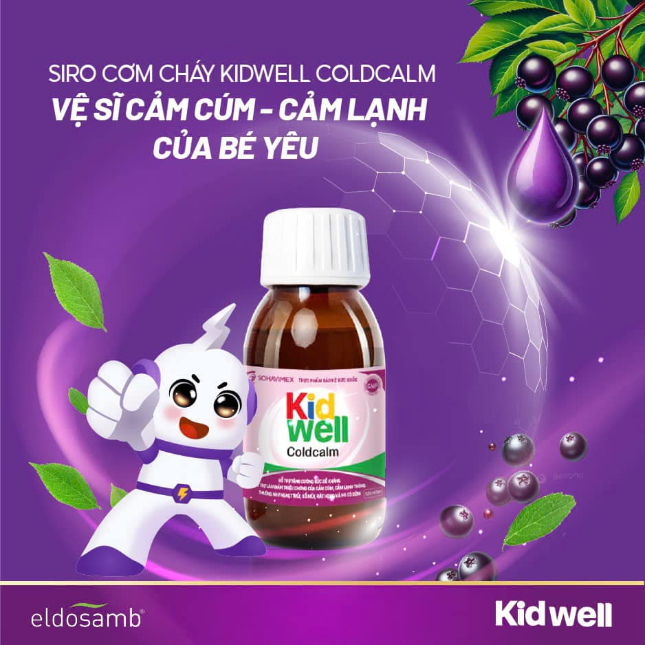 Siro chiết xuất cơm cháy Kidwell Coldcalm giúp hỗ trợ điều trị cảm cúm hiệu quả