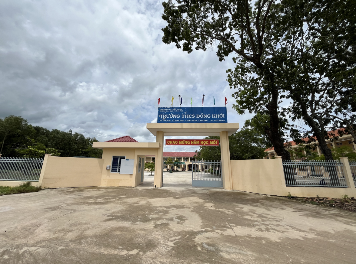 Một góc trường THCS Đồng Khởi, nơi 538 em học sinh tại Tây Ninh đang theo học.