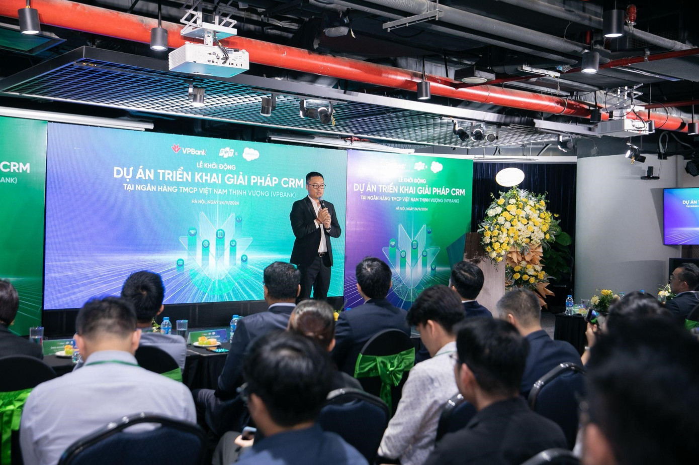 Ông Đào Hồng Giang - Phó Chủ tịch Điều hành kiêm Giám đốc Khối Tài chính – Ngân hàng của FPT IS phát biểu tại sự kiện