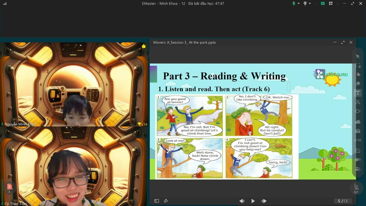 Hình ảnh lớp học online 1 thầy kèm 1 trò tại EMaster Hình ảnh lớp học online 1 thầy kèm 1 trò tại EMaster